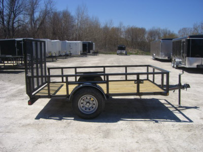 parker performance trailer utility ramp angle gate iron steel rail side
