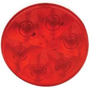 FulTyme RV 1150 LED 4 Inch Round Sealed Red Light