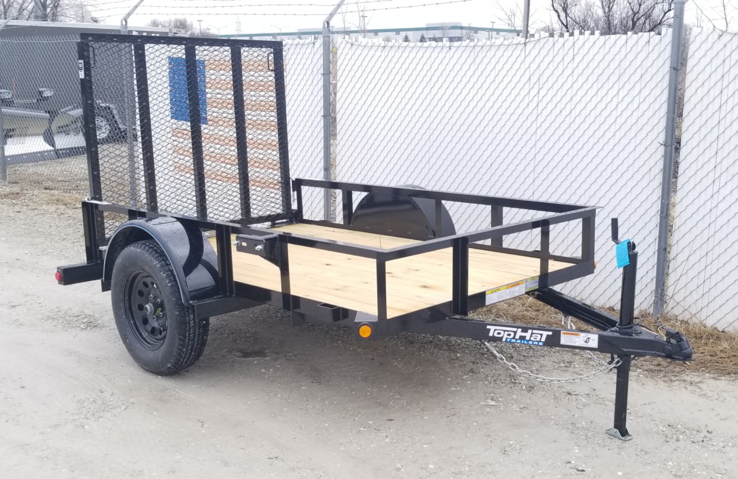 2022 Top Hat 5 X 8 Steel Single Axle Utility Trailer with Ramp Gate