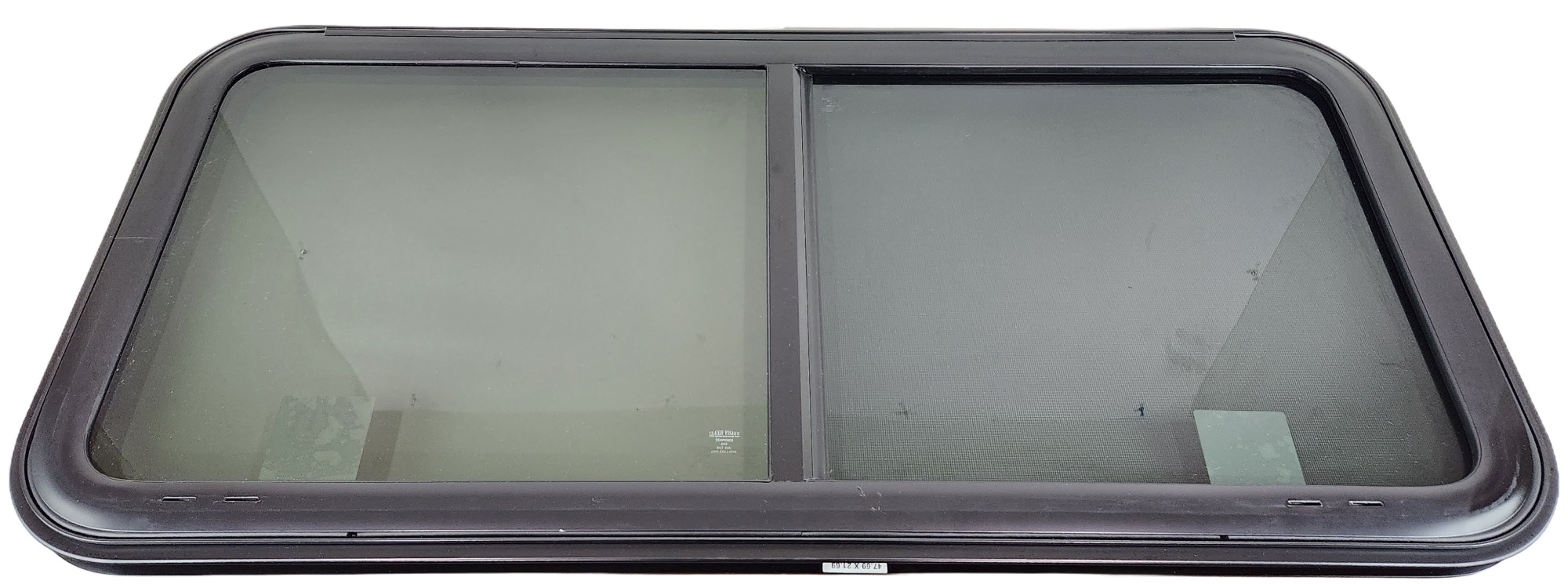 Cleer Vision 48 Inch Wide x 22 Inch Tall Horizontal Slider Trailer Window with Screen and Egress