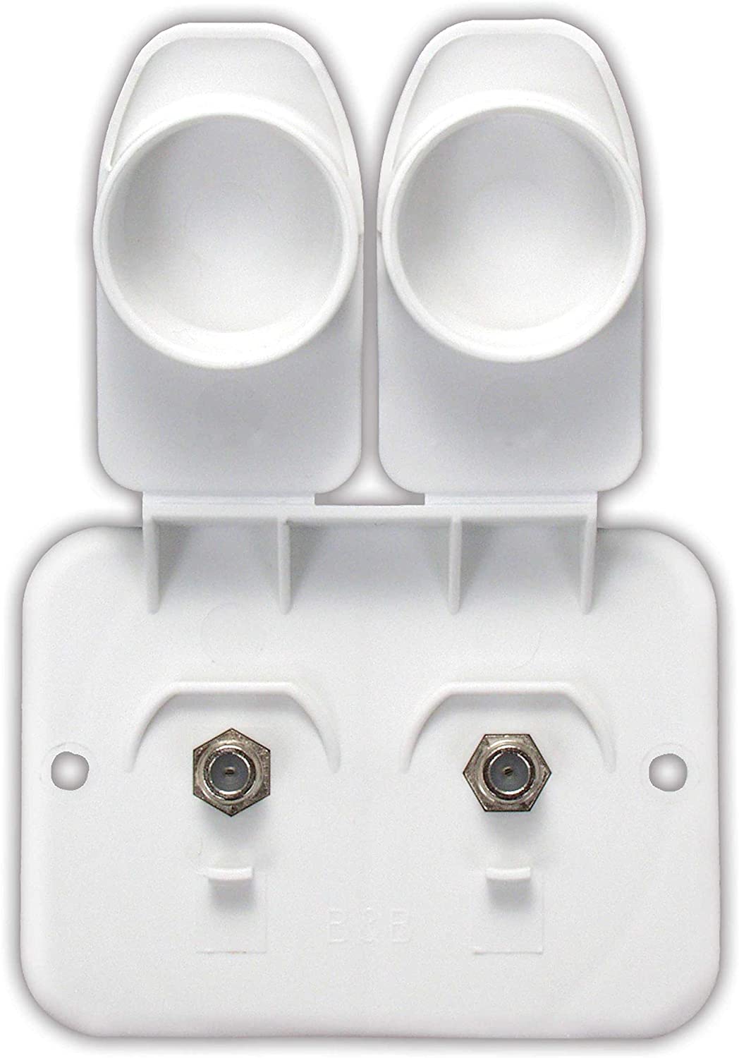Thetford 94323 JR Products 543-B-2-A Dual Cable Plate Polar White