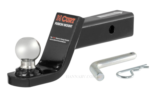 CURT 45154 Fusion Ball Mount - Drop 4 Inches - Length 8-1/8 Inches - Ball Diameter 2 Inches - GTW 75