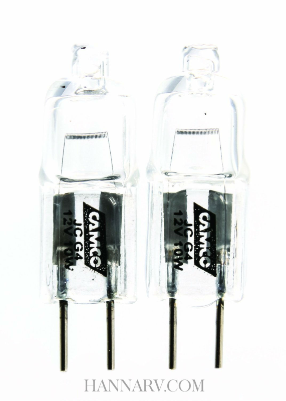 Camco 54902 12 Volt 10 Watt JC-35 Halogen Bulb - 2 Pack