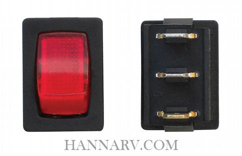 Diamond A6-23 Illuminated Standard Switch - Black / Red - 3 Pack