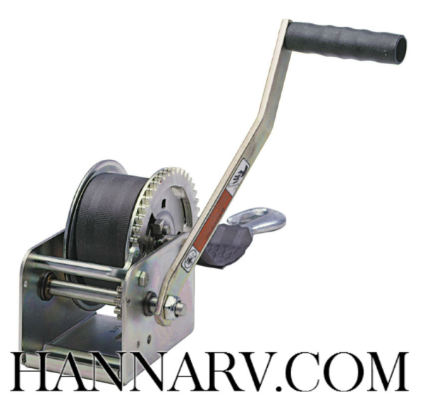 Dutton-Lainson 15007 DL900A Trailer Hand Winch With 15 Foot Strap - 900 Lbs Capacity - 3.2:1 Gear Ra