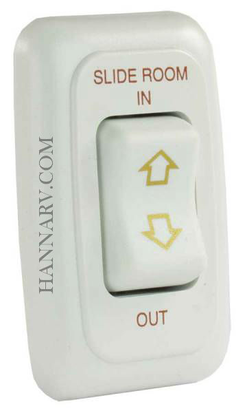 JR Products 12075 Single Slide-Out Switch Assembly with Bezel - White