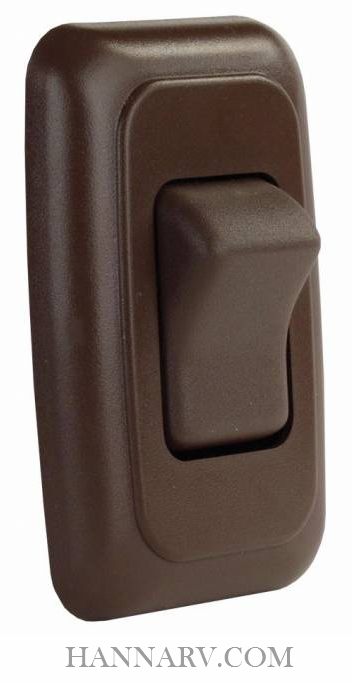 JR Products 12135 Single Rocker Switch Assembly with Bezel - Brown