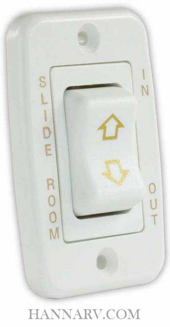 JR Products 12345 Low Profile Single Slide-Out Switch - White