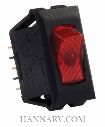 JR Products 12525 Illuminated 12V On-Off Switch - Red/Black