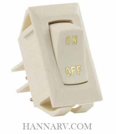 JR Products 12615 Labeled 12V On-Off Switch - Ivory