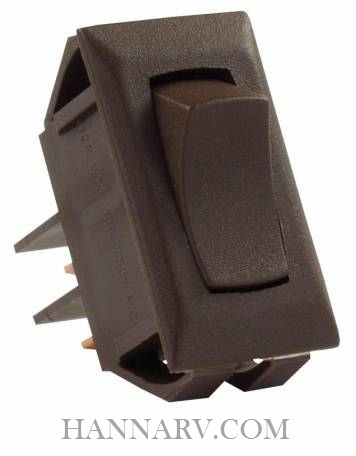 JR Products 12715 12V Mom-On-Off Switch - Brown