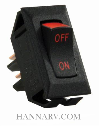 JR Products 13655 Labeled On-Off Switch -  Black / Red Print