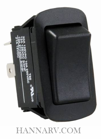 JR Products 13795 SPST On-Off Switch - Black