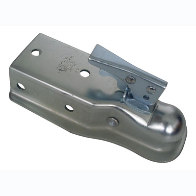 RAM CT5003Z Straight Tongue Coupler - 2 Inch Ball - 3 Inch Square Tongue - Zinc Finish - 5000 Lbs