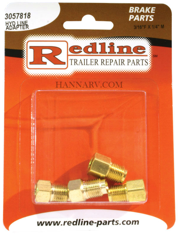 Redline 3057818 3/16 Inch Female x 1/4 Inch Male Hydraulic Line Adapter - Package of 4