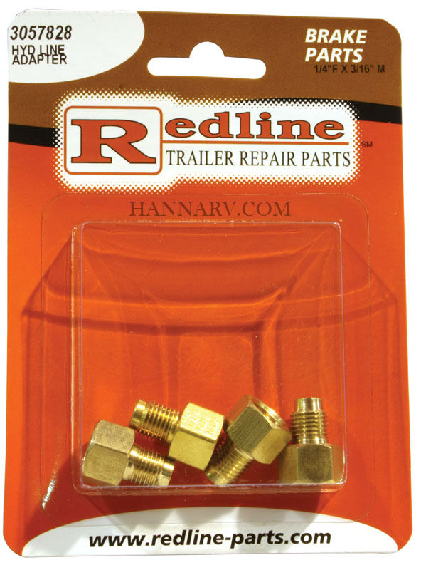 Redline 3057828 1/4 Inch Female x 3/16 Inch Male Hydraulic Line Adapter - Package of 4