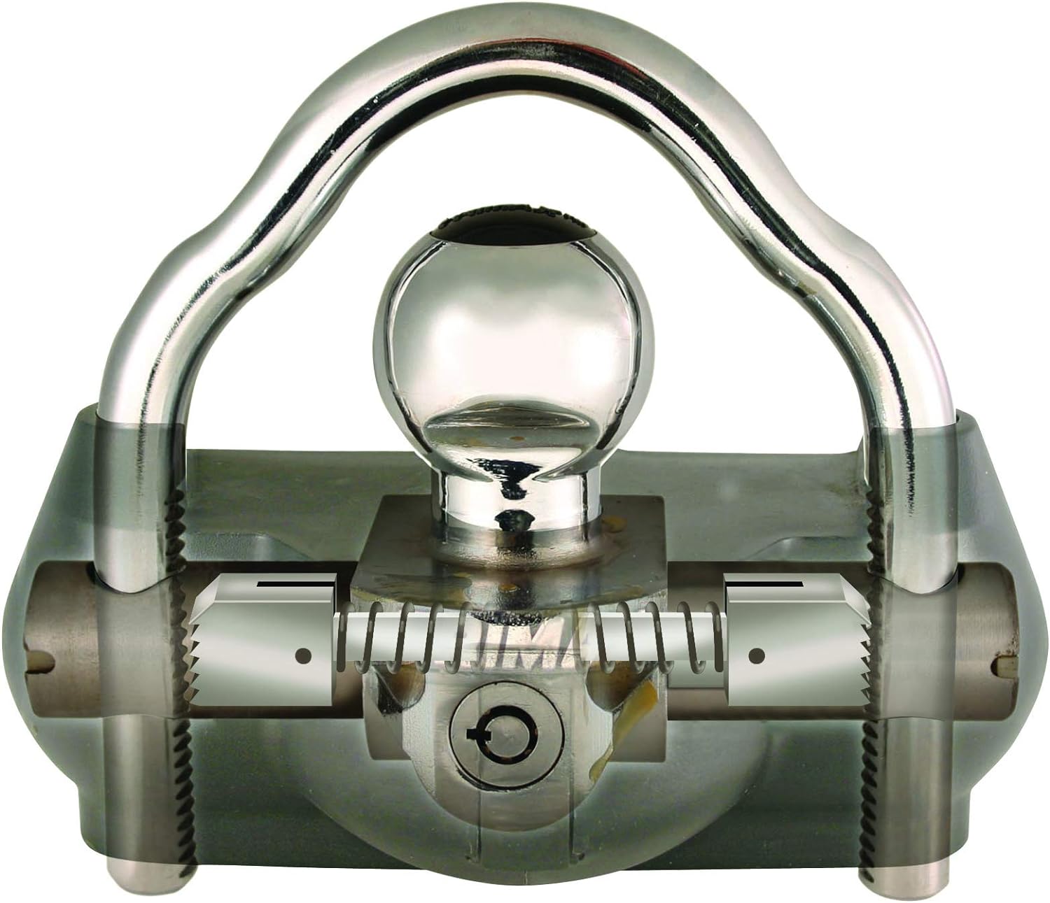 Trimax UMAX100 Premium Universal Solid Hardened Steel Trailer Lock (Fits All couplers)