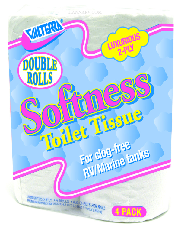 Valterra Products Inc Q23638 RV Softness Double Rolls 2 Ply 4 Pack Toilet Tissue