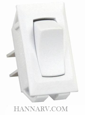 JR Products 13391-5 Unlabeled 12V On-Off Switch Polar White