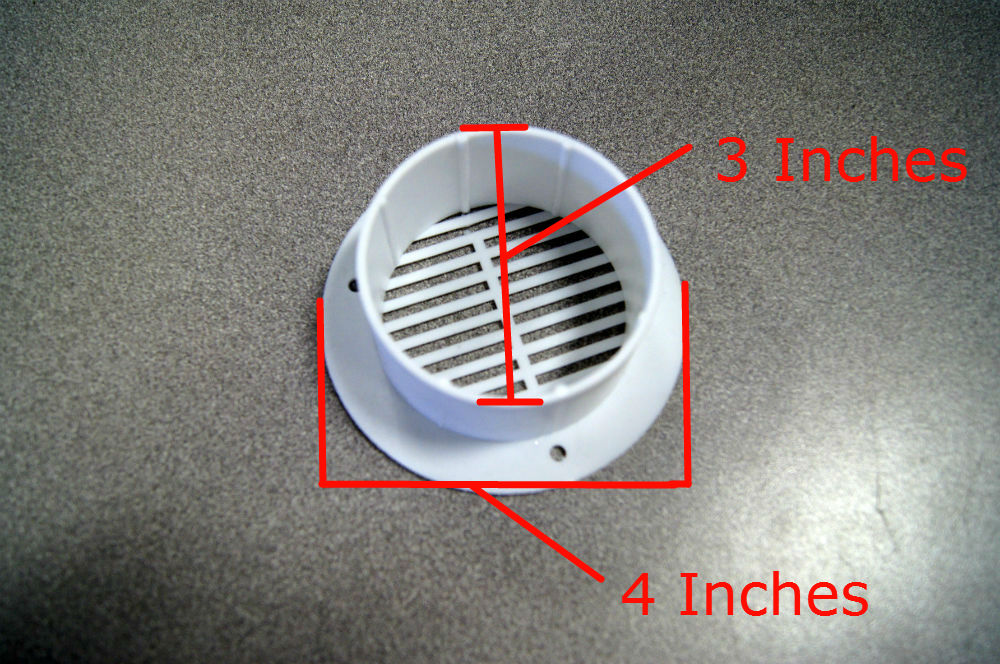 Forest River 20X27360A Black Plastic Trailer Sidewall Vent with White