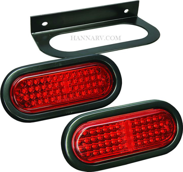 Wesbar 401584 Waterproof Red LED 6 Inch Oval Brake, Turn and Tail Light