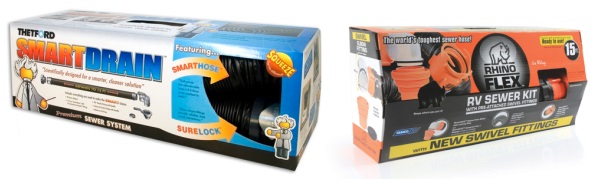 Thetford Smart Drain And Camco RhinoFlex Sewer Hose Systems