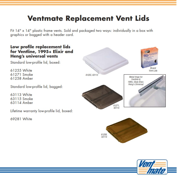 RV Vent Covers By Ventmate For Ventline, Heng's Universal And New Elixir RV Vents