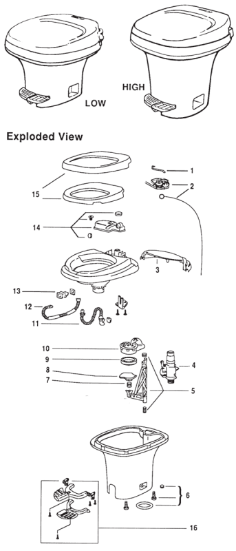 Thetford Toilet Parts Diagram 2 Style. Harness. Auto ...