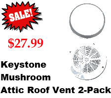 Keystone 102776 Mushroom Attic Roof Vent Polar White - Set of 2 For Sale