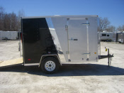 MTI 6 x 10 Single Axle Enclosed Trailer w/ Wedge Nose Silver/Black