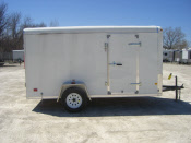 MTI 6 X 12 Single Axle Enclosed Trailer - Double Rear Door - White