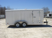 MTI 7 x 16 Enclosed Trailer Tandem Axle w / Ramp Door / White