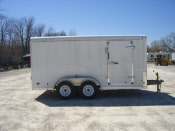 MTI 7 X 14 Tandem Axle Enclosed Trailer / Dbl Rear Doors / White