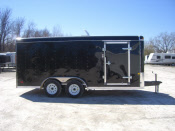 MTI 7 x 16 Enclosed Trailer / Torsion Suspension / Ramp Door / Black
