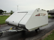 Triton XT10-101 Aluminum Tilt Bed Snowmobile Trailer With White Coverall 4X4 Front Access Door
