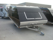 TRITON XT12-101 ALUMINUM 2 PLACE SNOWMOBILE TRAILER WITH BLACK COVERALL 2X3 FRONT ACCESS DOOR