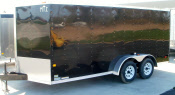 MWST 7x16 TA2 FLAT TOP TRAILER WITH 18in WEDGE - BLACK