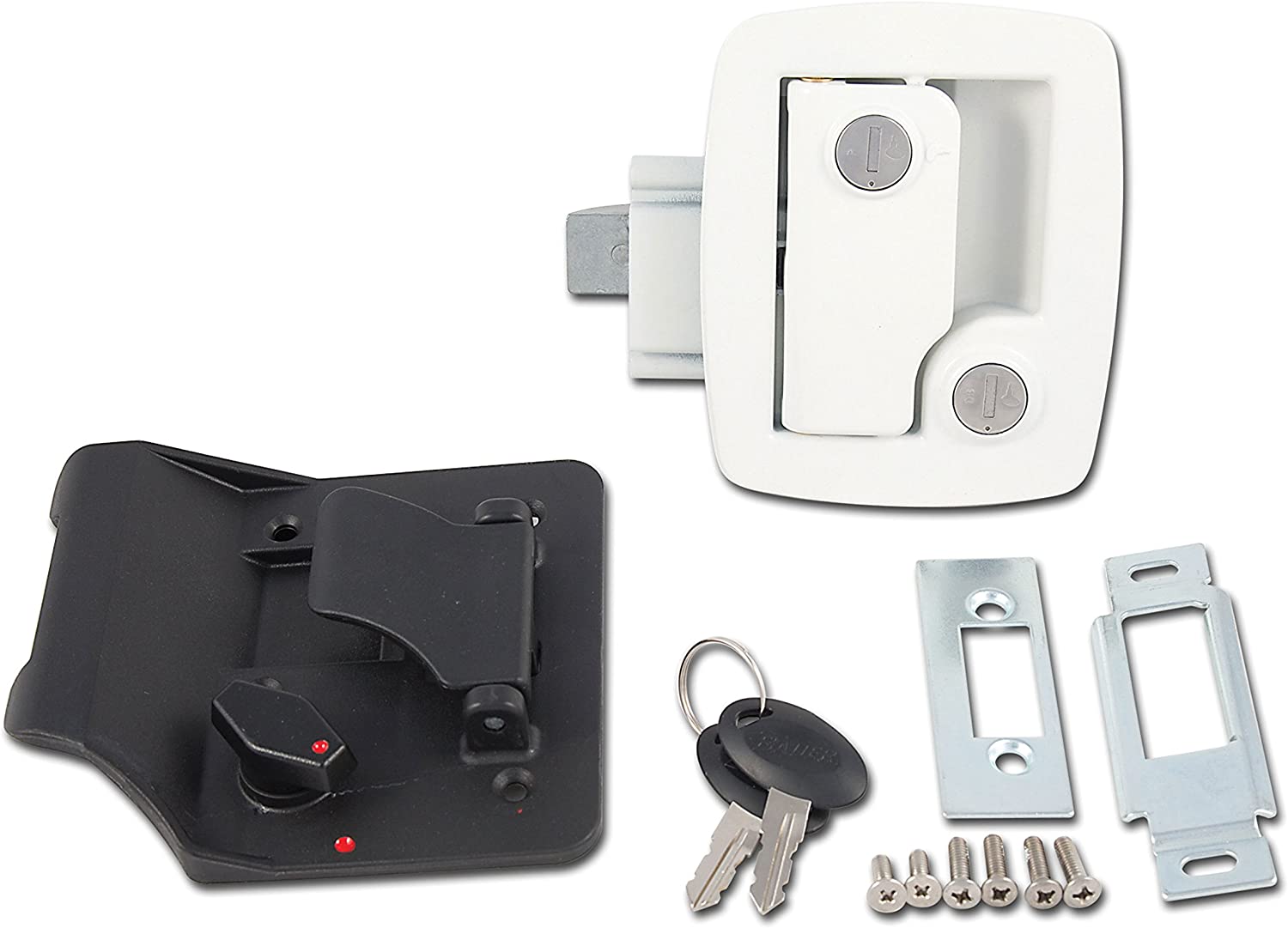 AP Products 013-534 Bauer Door Latch with Keys - White