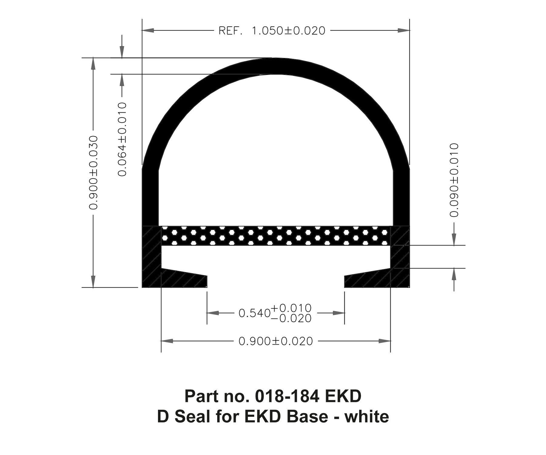 AP Products 018-184-EKD White 1 Inch x 15/16 Inch x 35 Foot D Seal