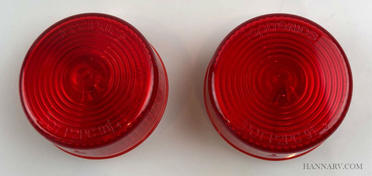 Triton 03533 Red 2 Inch Round Clearance Sidemarker Light - 2 Pack 