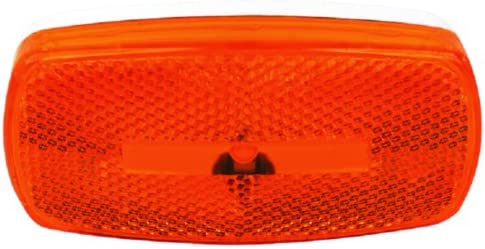 FulTyme RV Model 1106 Pop-up Camper LED Marker Clearance Light With Reflex - Yellow Lens - White Bas