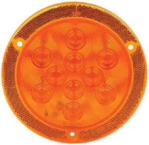 FulTyme RV 1152 LED 4 inch Sealed Yellow Round Light with Reflex Mounting Flange