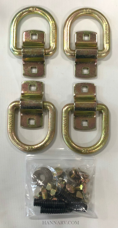 4 pack) Surface Mount Zinc Plated Rope Ring Tie Down