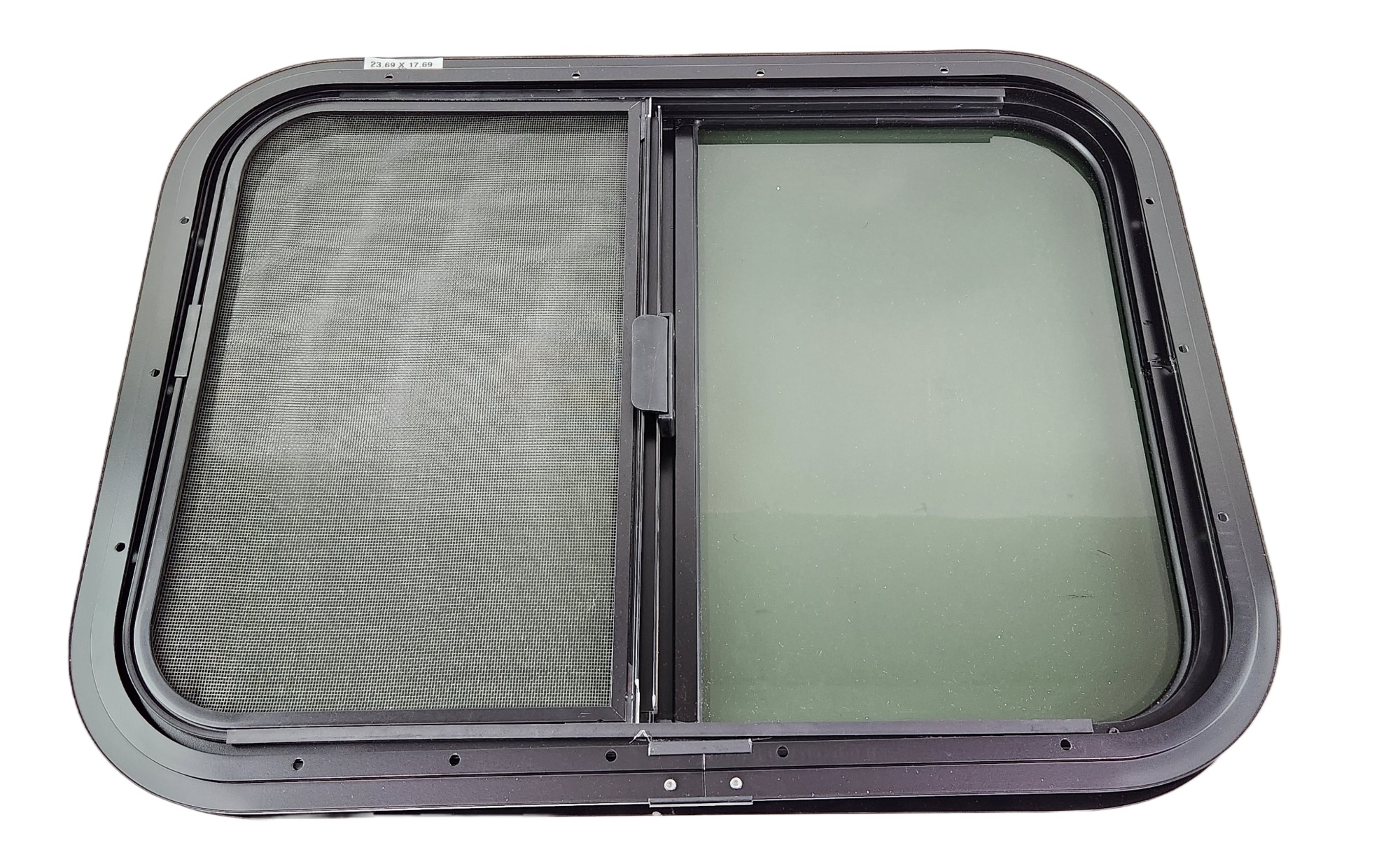 Cleer Vision 24 Inch Wide x 18 Inch Tall Horizontal Slider Trailer Window with Screen