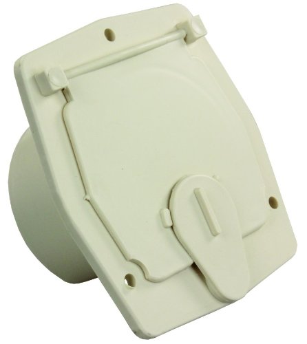 30 Amp Square Cable Hatch for Vintage Travel Trailers and Pop-up Campers - Colonial White