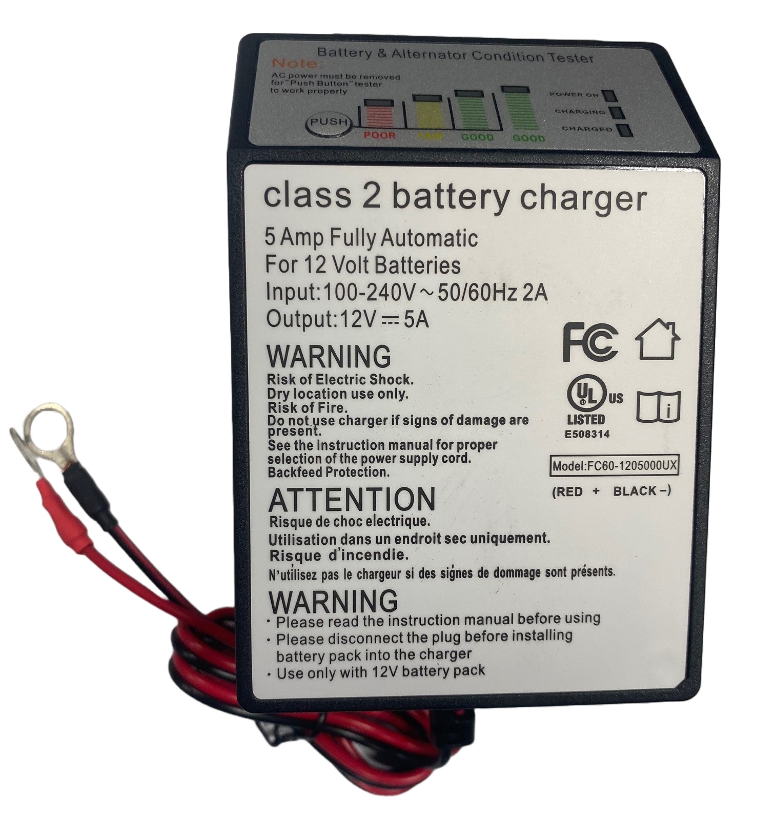 5 Amp 12 Volt Battery Charger And Tester for Load Trail Dump Trailers