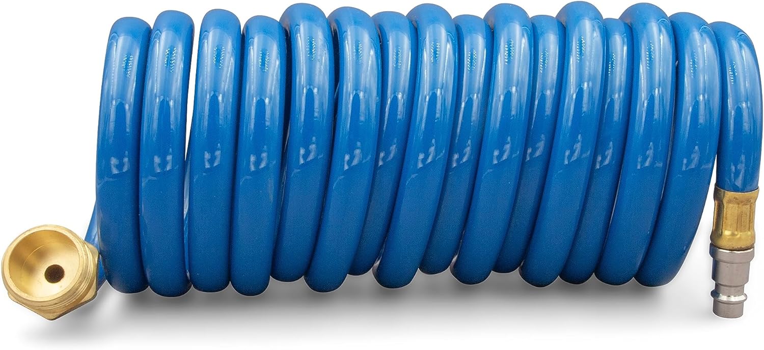 B& B Molders 94191 Blue Coil Hose with Quick Disconnect- 15 Feet