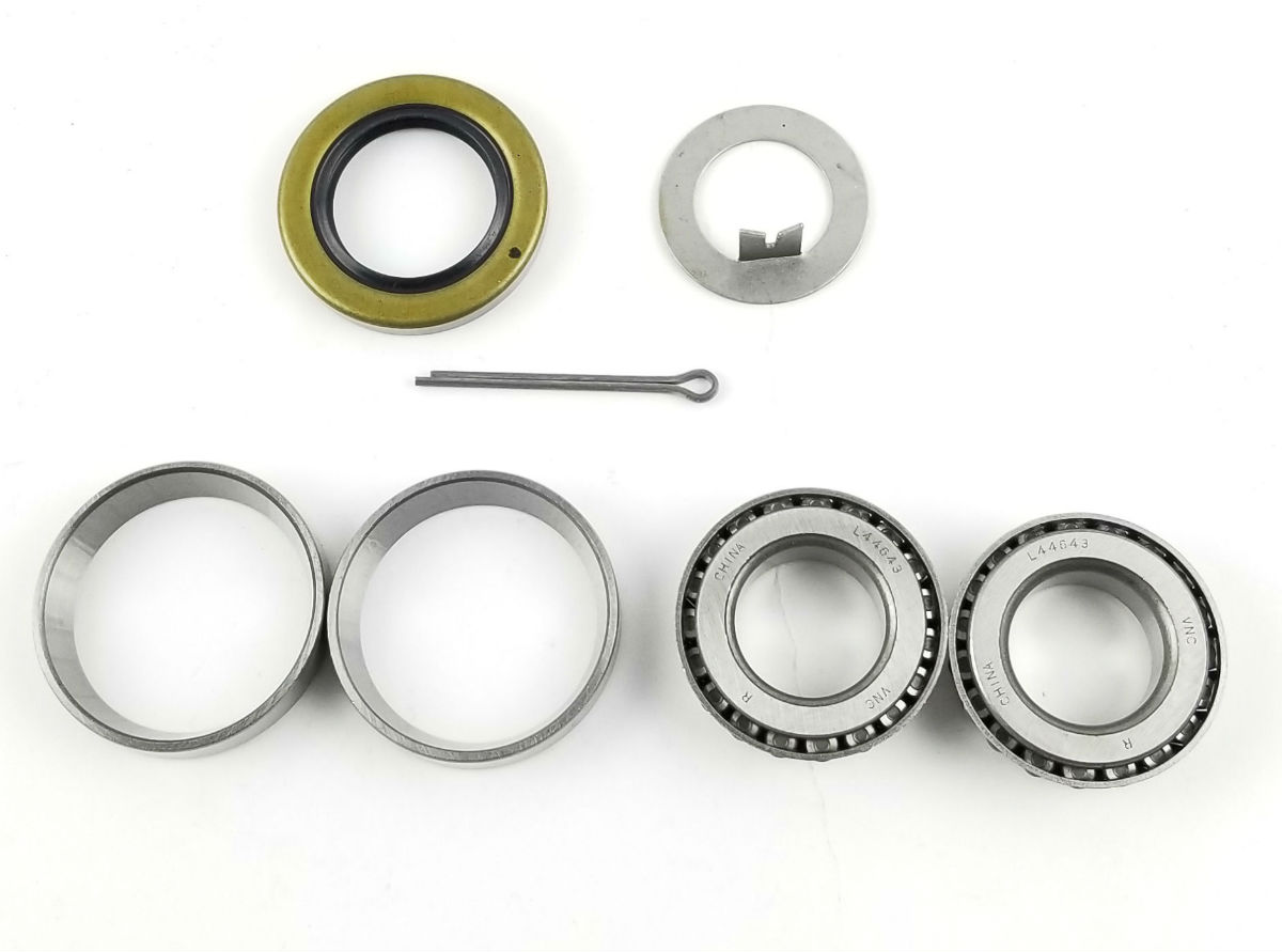 thumbnail image 2 of 2 Sets Trailer Bearing Repair Kits For 1″ Straight Spindles – L-44643 Bearings, Seals, Cotter Pins 2 of 2