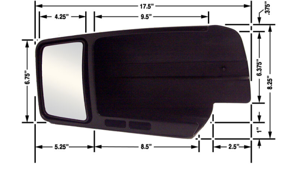 CIPA USA 11800 Custom Towing Mirror For Ford Pickups - Pair