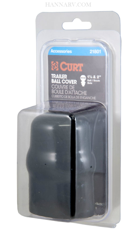 CURT 21801 Black Trailer Ball Cover - Fits 1-7/8 Inch And 2 Inch Balls